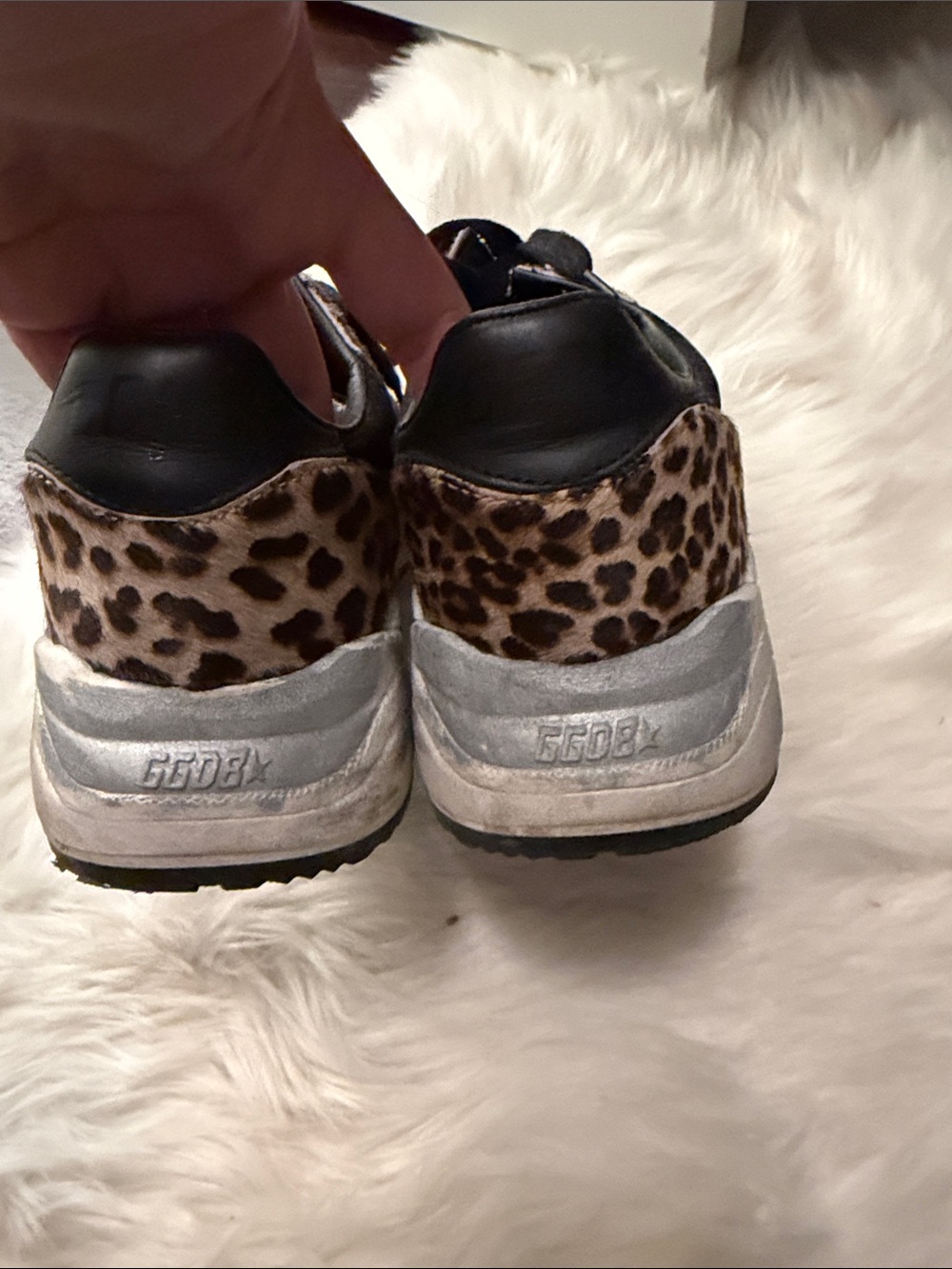 Golden Goose Leopard Print Superstar Sneakers - Black & Brown - Picture 2 of 4
